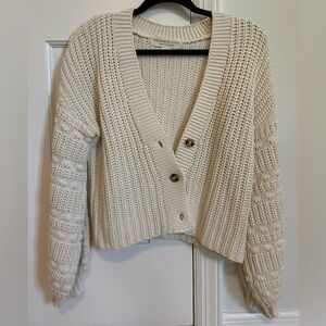 Saltwater Lux Cream Cropped Cardigan